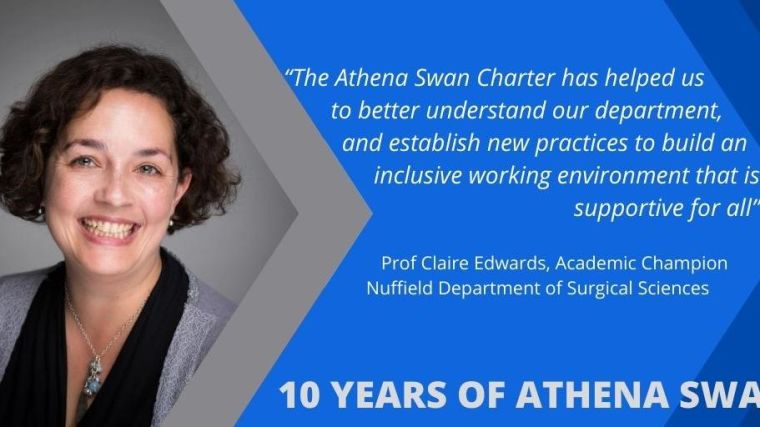 Professor Claire Edwards, academic champion in NDS quotes “The Athena Swan Charter has helped us to better understand our department, and establish new practices to build an inclusive working environment that is supportive for all.”