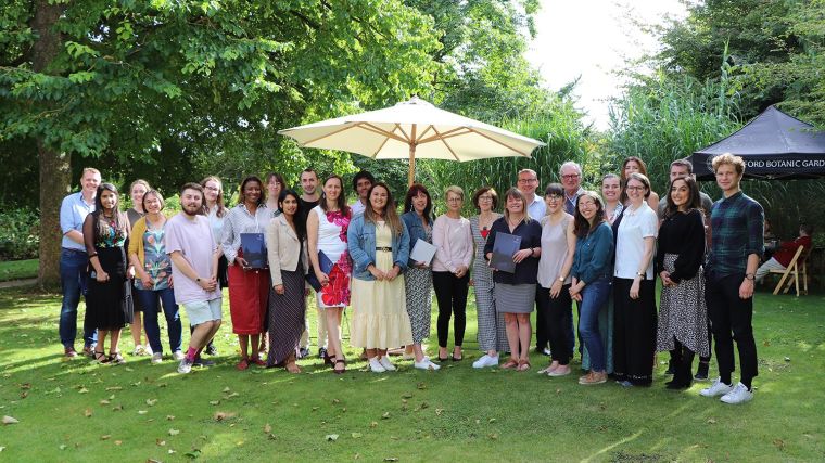 NDS staff who received awards at the awards ceremony in Oxford Botanic Garden.